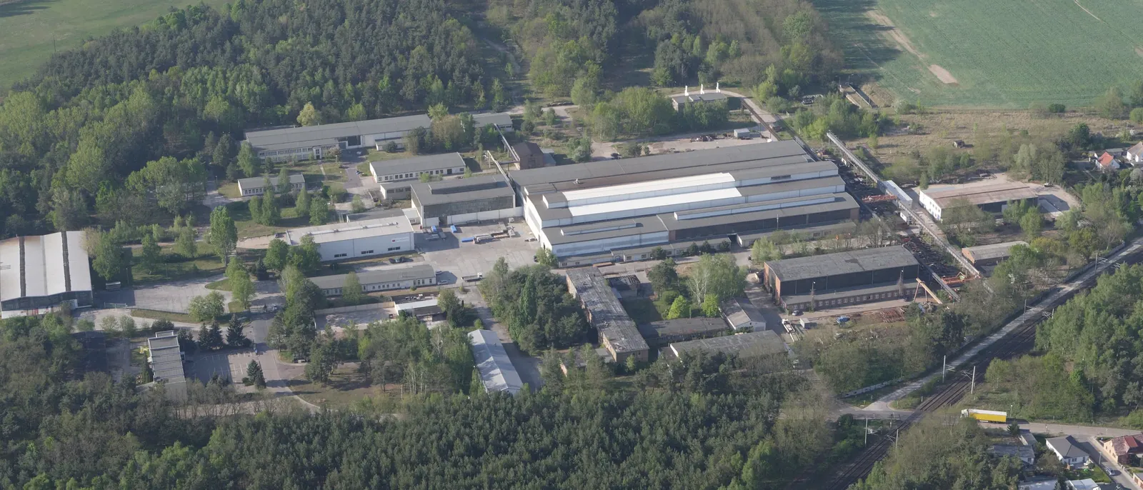 Luftbild des ESC Burg Werksgeländes in Burg bei Magdeburg