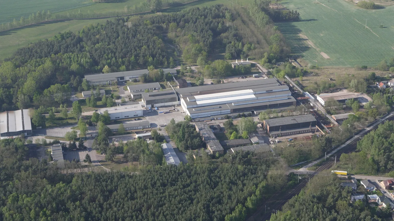 Aerial view of the ESC Burg site in Burg near Magdeburg